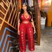 Women's Fashion Wide Leg Pants Set Trendy Loose Straight Leg Style For Markets_ecoleips.com