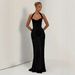 Elegant Style Women's Strapless Long Dress Solid Color Halter Neck Design Sexy Tie Up Slim Fit Fashion Dress_ecoleips.com
