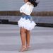 Women's Denim Mini Skirt Mesh Ruffles Patchwork Design Cross Border Hot Girl Clothing Wholesale Source_ecoleips.com