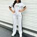 Women's Heart Print Crew Neck Short Sleeve T-Shirt And Casual Pants Set Summer New Arrival 8002 Print_ecoleips.com