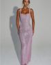 K Sexy Shoulder Strap Sequin Mesh Diamond Suspender Dress For Women's New Style Temperament, Waist Cinching Cover, Head Bag, Hip Skirt_ecoleips.com