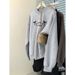 American-style Real-shot Bow Embroidered Sweatshirt For Women, Autumn Loose-fit Korean Version Versatile Round-neck Thin_ecoleips.com