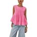 Aria Basics Aria Basics 2025 New European And American Style Women's Pleated Slimming Loose Vest Shirt_ecoleips.com