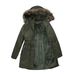 Army Green European And American Padded Cotton Pie Overcomes Women's Cotton-padded Clothes, New Removab Ur Collar Removable Hat Cotton-padded Clothes_ecoleips.com