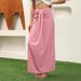 2025 Fashion Women's Solid Color Long Ins Style Sexy Elegant Midi Skirt_ecoleips.com