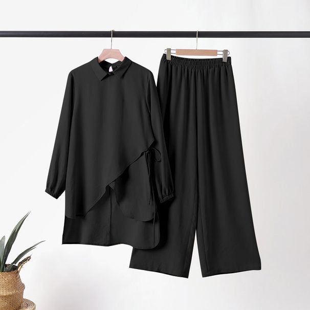 2025 Fashionable Autumn New Muslim Women's Clothing Loose Casual Two-Piece Set_ecoleips.com