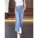 Women's Summer Thin Straight Leg Jeans Loose Fit Elastic Waist Cropped Wide Leg Pants Plus Size Pear Shaped Figures_ecoleips.com