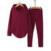 Women's Casual Hooded Lounge Set Long Sleeve Pants Two-Piece Outfit Soft Comfortable Pullover Jogger Pajamas For Home Relaxation_ecoleips.com