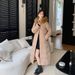 Women's Extra-Long Hooded Winter Coat, Slim-Fit Puffer Jacket, Thickened Polyester Trench Coat For Cold Weather_ecoleips.com