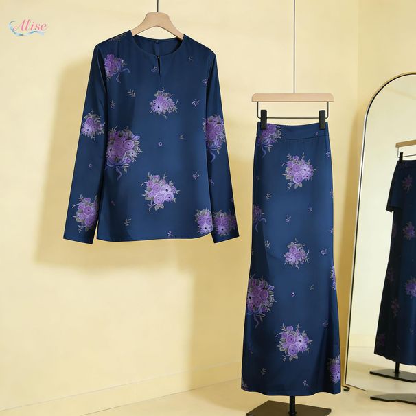 Women's Fashionable Long Dress Two Piece Set Muslim Clothing_ecoleips.com