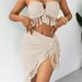 Women's Clothing Halter Neck Bikini With Skirt Sexy Tassel Swimsuit Fashion Shawl Swimsuit_ecoleips.com