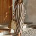 Women's Striped Print Long Shirt Dress Casual Loose Fit Zipper Closure Thin Spring Summer Fashion Style_ecoleips.com