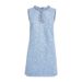 Lurex Sequin Leather Hollow Sleeveless French Socialite Style Women's Short Dress Beige Blue Pink_ecoleips.com