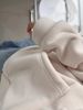 Cozy Fleece-Lined Zip-Up Hoodie – Oversized Stand Collar Pullover With Plush Sherpa Interior (Beige) – Warm Loungewear For Women_ecoleips.com
