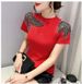 K New Short-sleeved Round Neck Fashionable Lace Hollow Embroidery Slimming T-shirt For Women_ecoleips.com