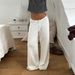 Autumn Foreign Trade Women's Basic Solid Color Ribbed Low Waist Tie Casual Draped Loose Lazy Style Hot Girl Long Pants_ecoleips.com