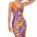 2025 Spring/Summer Women's Fashion New European And American Style Purple Printed V-Neck Long Slim Fit Sexy High-Waisted_ecoleips.com