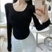 2025 Pure Desire Style Sexy Base Shirt, Women's Long Sleeved T-Shirt, 2025 Autumn Winter New Item, Slimming And Tight_ecoleips.com