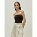 Longmei Ribbed Knit Tube For Women 2026 Spring/Summer New VKC Style Simple Metal Decorated Short Top_ecoleips.com