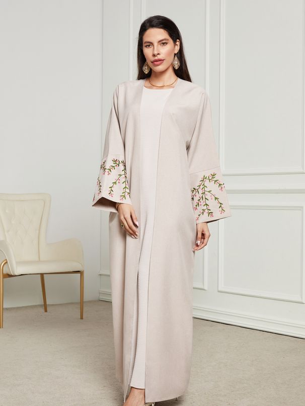 Women's Clothing Fashion Elegant Cardigan Embroidery Dress Robe Spot_ecoleips.com