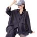 French-Style White Sun-Protective Shirt Jacket For Women, Lightweight Summer Loose-Fitting Casual Look With Cardigan-Sty_ecoleips.com