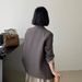 Elegant Gray Blazer Women, 2026 Spring Design, Niche Style For Petite Individuals, Casual Korean-style Black Suit_ecoleips.com