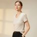 2025 New T-shirt Soft U-neck Short-sleeved Top Looks Thin_ecoleips.com