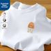 Men's Casual Cotton T-Shirt American Style Print Half Sleeve Crew Neck Pullover Loose Fit Top_ecoleips.com