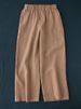 Suitable For All Seasons French Pure Seven-Eight Length Straight Artistic Loose Elastic Waist Wide-Leg Linen Pants For Women_ecoleips.com