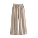 Women's Clothing Halter Neck Linen Top Wide Leg Pants Women Homemade Casual Suit 4043_ecoleips.com