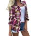 Women’s Checkered Shirt – Long Sleeve Casual Top (8 Colors) | S-XXL | Street Style & Office_ecoleips.com