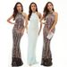 Women’s Clothing New Sequined Banquet Evening Dress Skirt Female Temperament Celebrity Annual Meeting Host Sexy Halterneck Fishtail Long_ecoleips.com