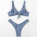 Yiyong 2024 European And American Best-Selling Swimwear Solid Color Sexy High-Waisted Bikini Strap Two-Piece Swimsuit_ecoleips.com