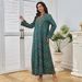 New Evening Dress Muslim Robe Female Long Skirt Heavy Hand Sewn Beaded Long Sleeve Dress_ecoleips.com