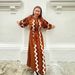 Women's Clothing Three Colors Heavy Embroidery Lantern Sleeve Dress_ecoleips.com
