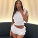 Women's Clothing Summer New Fashion Temperament Sweet Hot Girl Solid Color Hollow Slim Pleated Shorts Suit_ecoleips.com