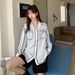 Oversized Artistic Print Shirt – Long Sleeve Loose Fit Blouse With Unique Japanese-Inspired Design, Comfortable Polyester Top For Casual & Streetwear_ecoleips.com