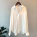 2025 Satin Women's 2025 New Versatile Hanging Top Design Sense Niche Hong Kong Style Shirt Long Sleeved_ecoleips.com
