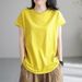 A Retro-Style Oversized Top With A Round Collar And Short Sleeves, In A Solid Color; Perfect For Layering As A Versatile_ecoleips.com