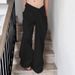 Women's Casual Low-Waisted Wide Leg Pants Irregular Knot Drape Loose Fit Solid Color Woven Trousers_ecoleips.com