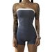 European American Style Women's Sleeveless Strapless Patchwork Sexy Nightclub Outfit Bodycon Top off Shoulder Waist Cinching Thin Design_ecoleips.com