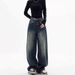 High-Waisted Loose Fit Jeans – Vintage Washed Denim For Effortless Street Style_ecoleips.com