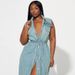 Women’s Clothing Plus Size Women's Lapel Sleeveless Denim Long Strap Dress_ecoleips.com