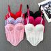 Women's Slim Fit Strapless Bra Top with Boning Soft Support Irregular Hem Short Tank Camisole Carefully Selected Outerwear_ecoleips.com