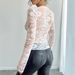 2026 Spring New Women's Solid Color Sexy Lace Slim V-Neck Long Sleeve T-Shirt Top_ecoleips.com