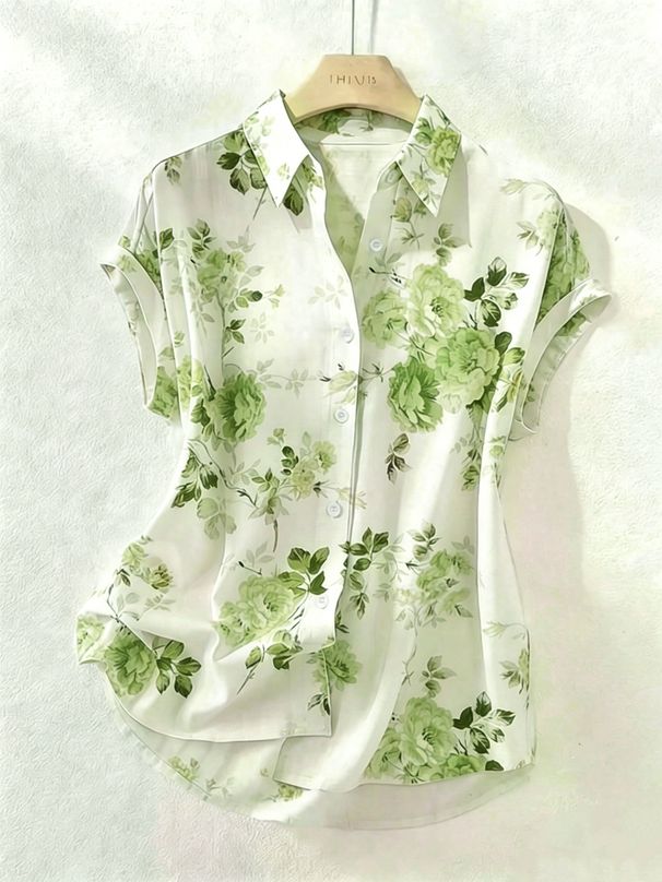 Women's Clothing Elegant Casual Floral Print Lapel Women's Shirt Top Women's Clothing For Formal & Casual For Women_ecoleips.com