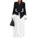 Women's Clothing New Fashion Temperament OL Trumpet Sleeve Top Pleated Wide Leg Pants Two Piece African Suit_ecoleips.com