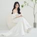 Women's Clothing Korean Style Satin Light Wedding Dress Simple Elegant Mermaid Silhouette Black Gown For Studio Themed Photoshoot Hepburn Style_ecoleips.com