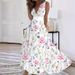 2023 European And American Cross-Border Women's Summer New V-Neck High Waist Sleeveless Printed Sexy Tank Dress_ecoleips.com
