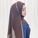 Muslim Accessories"Effortless Elegance Rhinestone Linen Chiffon Scarf – Easy-to-Wear Patchwork Design For Beginners"_ecoleips.com